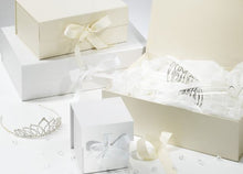 Load image into Gallery viewer, White A5 Luxury Magnetic Gift Box with Ribbon display
