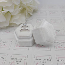 Load image into Gallery viewer, White Velvet Hexagonal Double Ring Box
