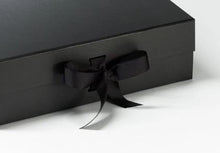 Load image into Gallery viewer, Black A4 Luxury Magnetic Gift Box with Ribbon detail

