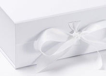 Load image into Gallery viewer, White A4 Luxury Magnetic Gift Box with Ribbon detail
