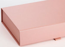 Load image into Gallery viewer, Rose Gold A4 Luxury Slimline Magnetic Gift Box detail
