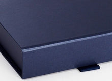 Load image into Gallery viewer, Navy Blue A6 Luxury Slimline Magnetic Gift Box detail
