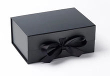 Load image into Gallery viewer, Black A5 Luxury Magnetic Gift Box with Ribbon front

