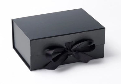 Black A5 Luxury Magnetic Gift Box with Ribbon front