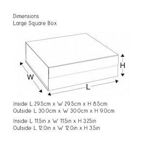 Black Large Square Magnetic Hamper Gift Box dimensions