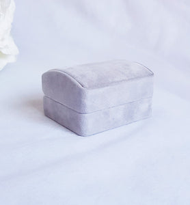 Silver Grey Suede Double Ring Box 3