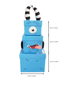 Children's Monster Stacking Gift Box sizes