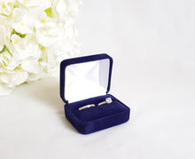 Load image into Gallery viewer, Navy Blue Velvet Double Ring Box 1
