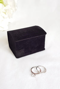 Black Luxury Suede Double Ring Box 4