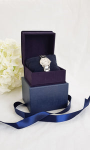 Navy Blue Luxury Velvet Gift Box for Watch or Bracelet stack