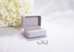 Light Grey Luxury Suede Double Ring Box 3