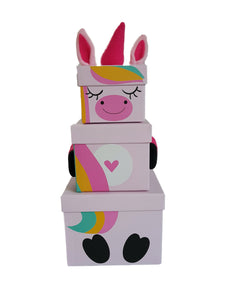 Children's Unicorn Stacking Gift Box front zoom
