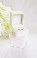 Load image into Gallery viewer, White Leatherette Single Ring Box open stack
