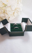 Load image into Gallery viewer, Green Double Door Leatherette Traditional Style Double Ring Box 4
