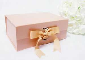 Rose Gold A5 Luxury Magnetic Gift Box with Ribbon Detail