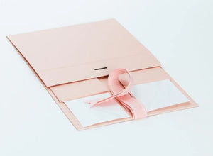 Pink A5 Luxury Magnetic Gift Box with Ribbon flat