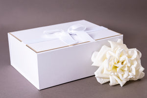 White Magnetic Gift Box with Ribbon Bow