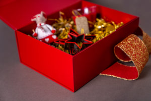 Red Magnetic Gift Box with Ribbon Bow - Wholesale (10 Boxes)