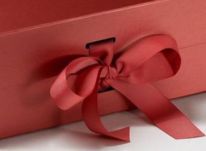 Red A4 Luxury Magnetic Gift Box with Ribbon detail