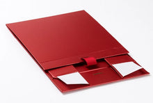 Load image into Gallery viewer, Red A4 Luxury Magnetic Gift Box with Ribbon flat
