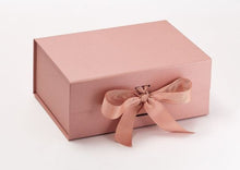 Load image into Gallery viewer, Rose Gold A5 Luxury Magnetic Gift Box with Ribbon front
