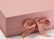 Load image into Gallery viewer, Rose Gold A4 Luxury Magnetic Gift Box with Ribbon detail
