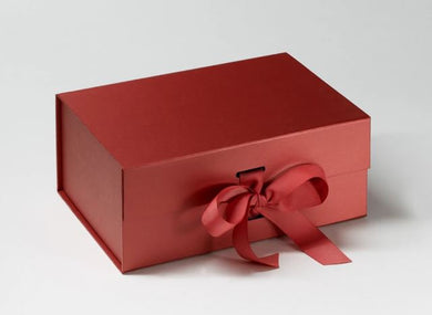 Red A5 Luxury Magnetic Gift Box with Ribbon front