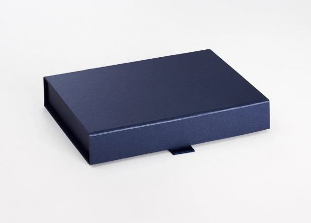 Navy Blue A6 Luxury Slimline Magnetic Gift Box front