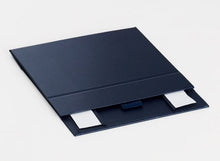 Load image into Gallery viewer, Navy Blue A6 Luxury Slimline Magnetic Gift Box flat
