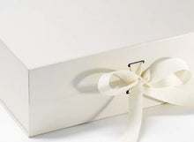 Load image into Gallery viewer, Ivory A4 Luxury Magnetic Gift Box with Ribbon detail
