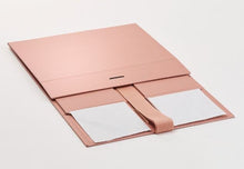 Load image into Gallery viewer, Rose Gold A5 Luxury Magnetic Gift Box with Ribbon flat
