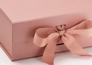 Rose Gold A5 Luxury Magnetic Gift Box with Ribbon detail