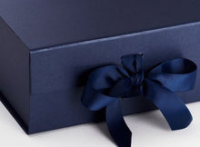 Load image into Gallery viewer, Navy Blue A5 Luxury Magnetic Gift Box with Ribbon detail
