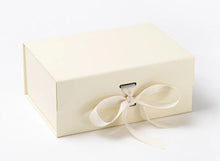 Load image into Gallery viewer, Ivory A5 Luxury Magnetic Gift Box with Ribbon front
