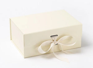 Ivory A5 Luxury Magnetic Gift Box with Ribbon front