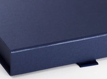 Load image into Gallery viewer, Navy Blue A5 Luxury Slimline Magnetic Gift Box detail
