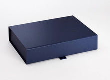 Load image into Gallery viewer, Navy Blue A4 Luxury Slimline Magnetic Gift Box front
