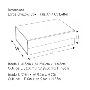 Black A4 Luxury Slimline Magnetic Gift Box dimensions