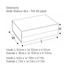 Black A6 Luxury Slimline Magnetic Gift Box dimensions