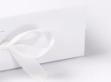Load image into Gallery viewer, White Large Luxury Square Hamper Gift Box with Ribbon detail
