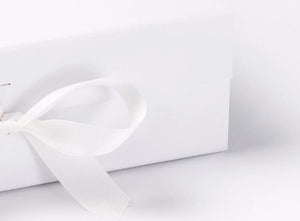 White Large Luxury Square Hamper Gift Box with Ribbon detail
