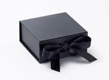 Load image into Gallery viewer, Black Small Luxury Magnetic Gift Box with ribbon front
