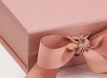 Load image into Gallery viewer, Rose Gold Small Luxury Magnetic Gift Box with Ribbon detail
