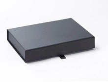 Load image into Gallery viewer, Black A5 Luxury Slimline Magnetic Gift Box front

