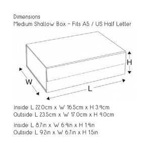 Black A5 Luxury Slimline Magnetic Gift Box dimensions