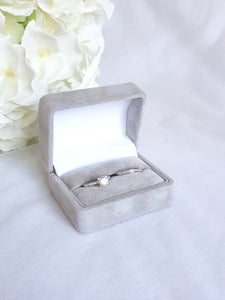 Silver Grey Suede Double Ring Box 1