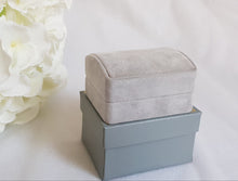 Load image into Gallery viewer, Silver Grey Suede Double Ring Box 5
