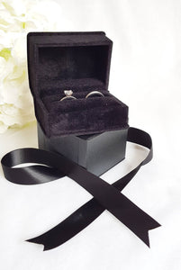 Black Luxury Suede Double Ring Box 3