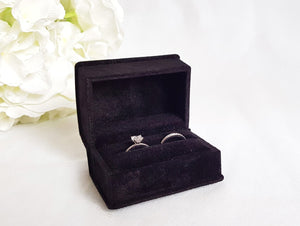 Black Luxury Suede Double Ring Box 1