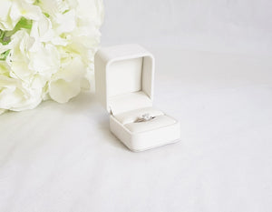 White Leatherette Single Ring Box title